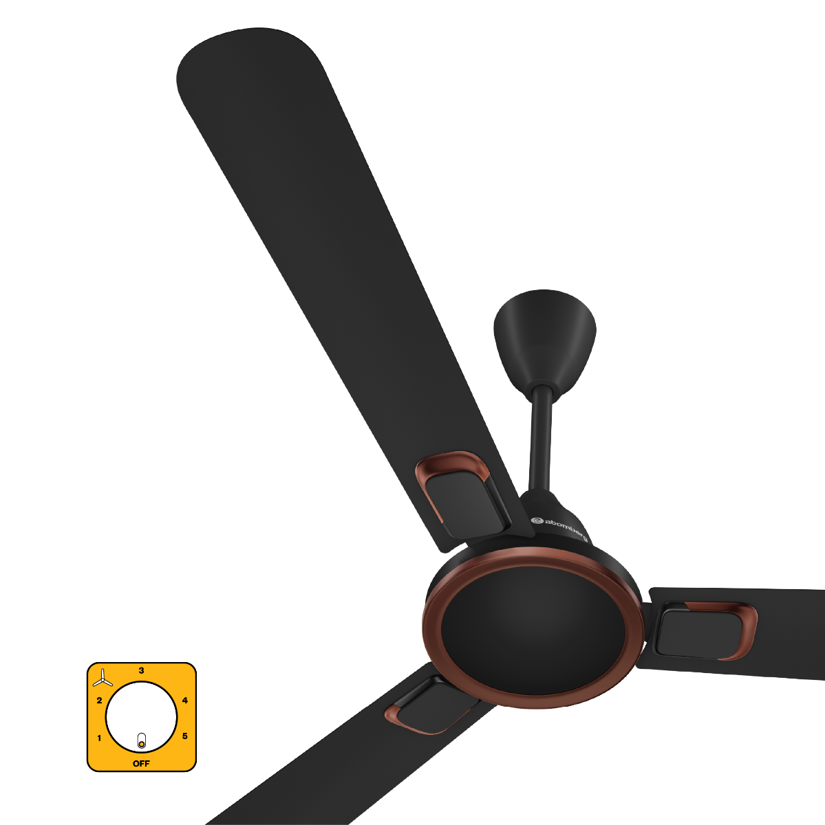 atomberg Erica Signature 1230mm BLDC Ceiling Fan with Regulator | BEE 5-Star | Advance Air+ Technology | 237 CMM Air Delivery | Low Noise | 3 Year Warranty (Midnight Black)