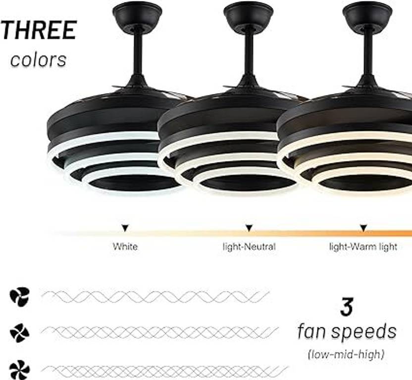HANS LIGHTINGS ESC-405YY2026 - BK Silent Operation 1320 mm Ceiling Fan-4