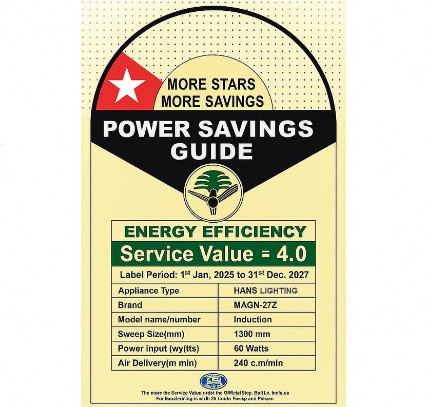 HANS LIGHTINGS ESC-405YY2026 - BK Silent Operation 1320 mm Ceiling Fan-2