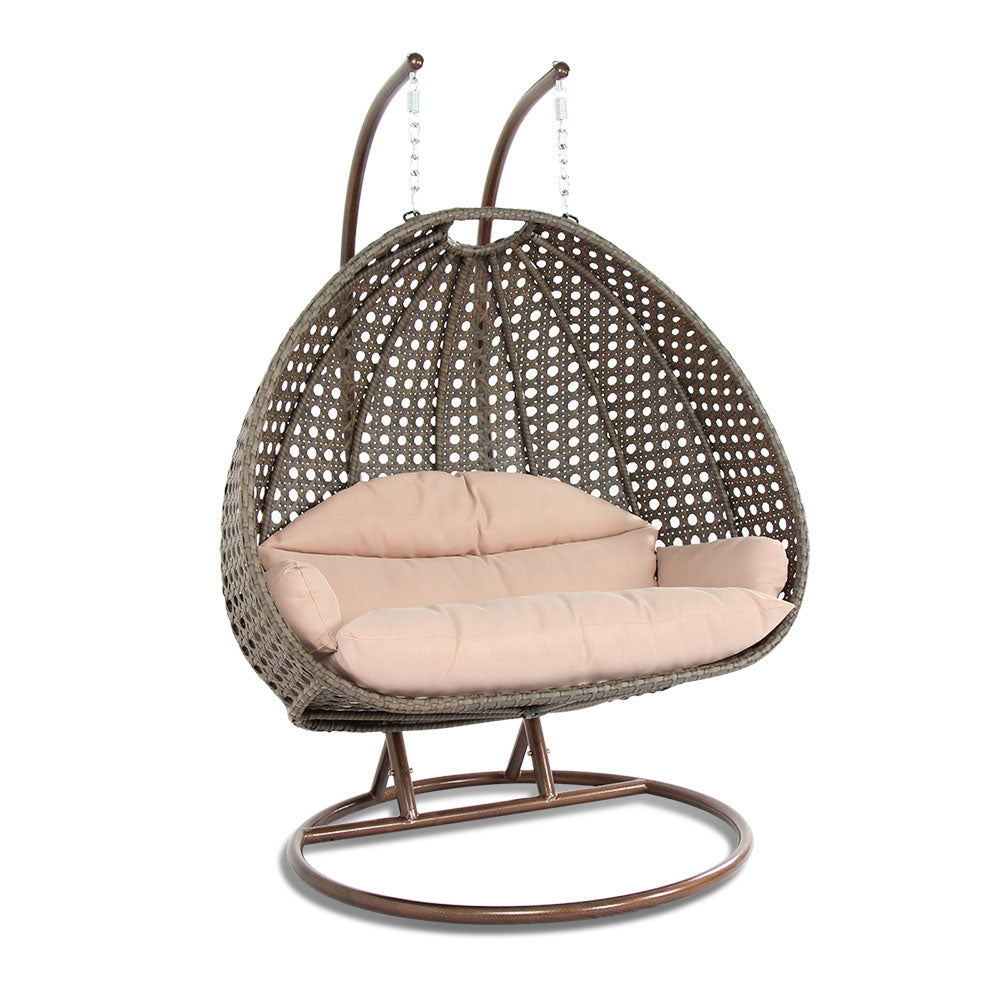 Marco Double Seater Hanging Swing With Stand For Balcony , Garden Swing (Dark Grey)