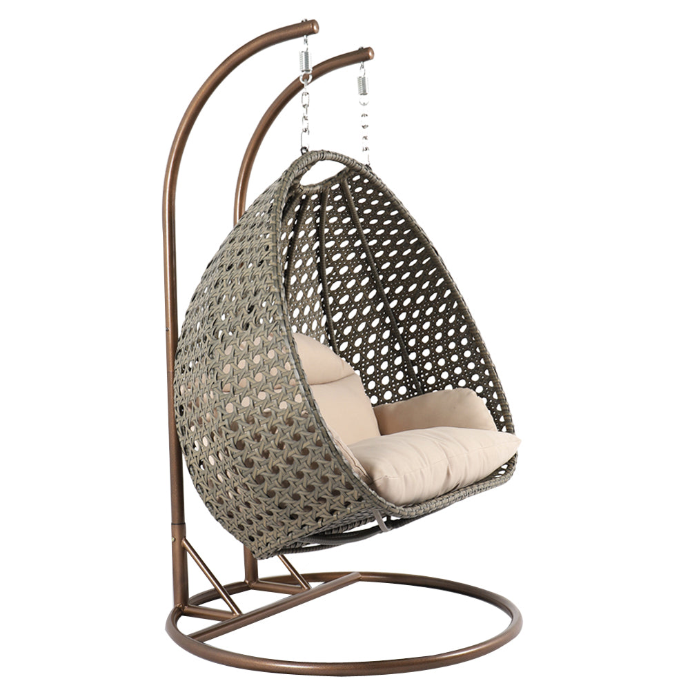 Marco Double Seater Hanging Swing With Stand For Balcony , Garden Swing (Dark Grey)