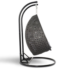 Paccio Double Seater Hanging Swing With Stand For Balcony , Garden Swing (Dark Grey)