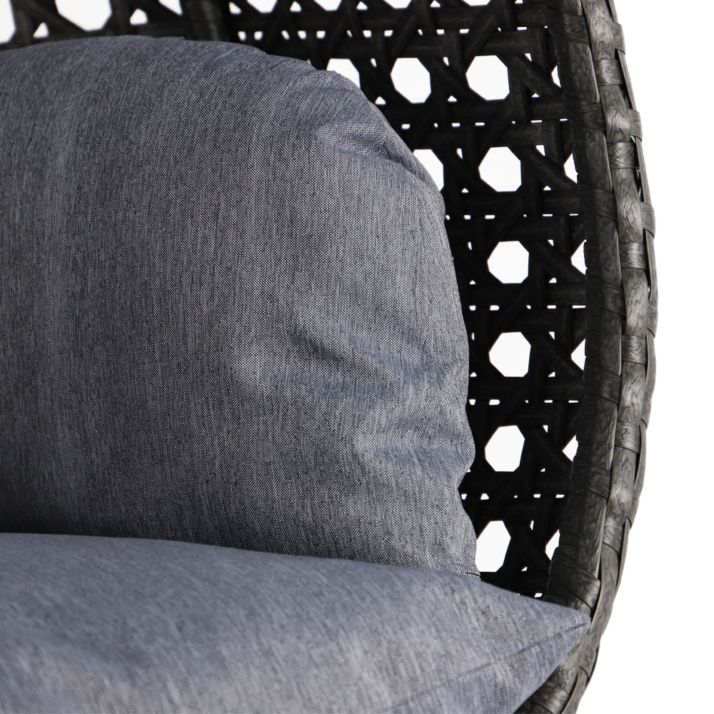 Paccio Double Seater Hanging Swing With Stand For Balcony , Garden Swing (Dark Grey)