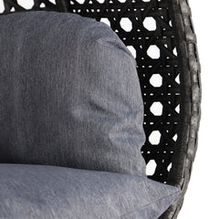 Paccio Double Seater Hanging Swing With Stand For Balcony , Garden Swing (Dark Grey)