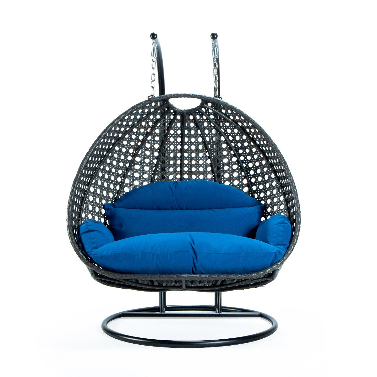 Paccio Double Seater Hanging Swing With Stand For Balcony , Garden Swing (Dark Grey)