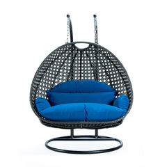 Paccio Double Seater Hanging Swing With Stand For Balcony , Garden Swing (Dark Grey)