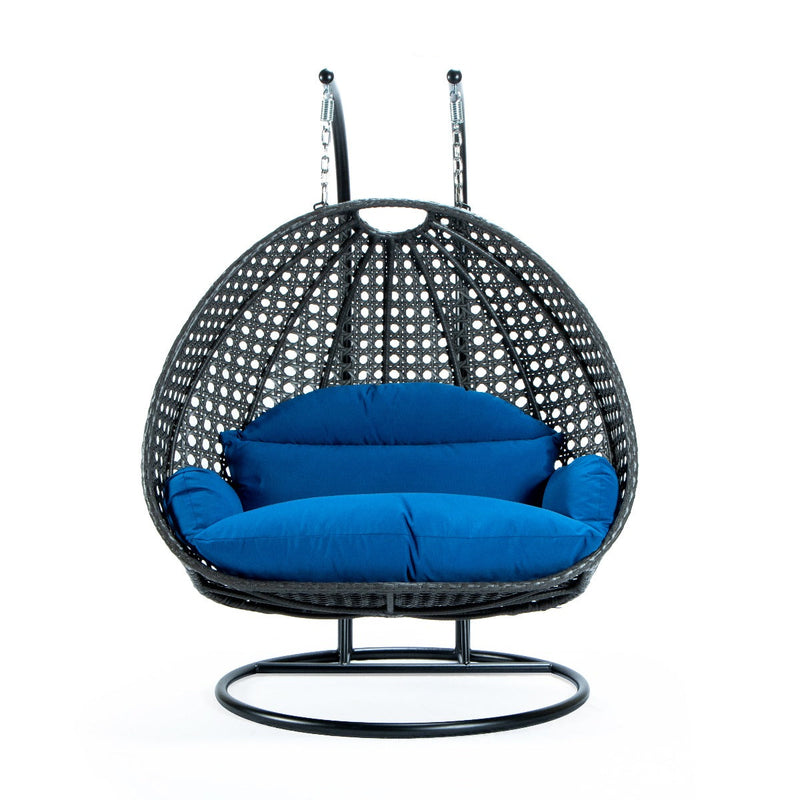 Paccio Double Seater Hanging Swing With Stand For Balcony , Garden Swing (Dark Grey)