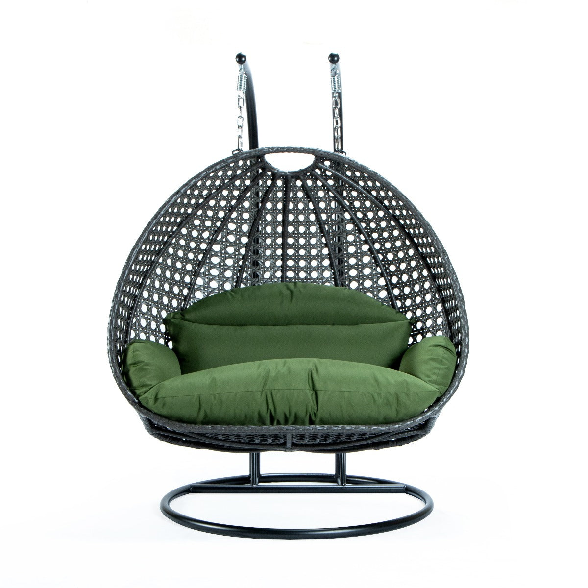 Paccio Double Seater Hanging Swing With Stand For Balcony , Garden Swing (Dark Grey)