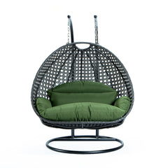 Paccio Double Seater Hanging Swing With Stand For Balcony , Garden Swing (Dark Grey)