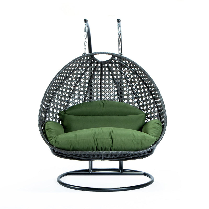 Paccio Double Seater Hanging Swing With Stand For Balcony , Garden Swing (Dark Grey)