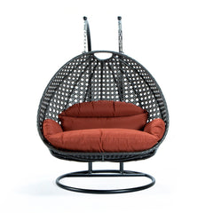 Paccio Double Seater Hanging Swing With Stand For Balcony , Garden Swing (Dark Grey)
