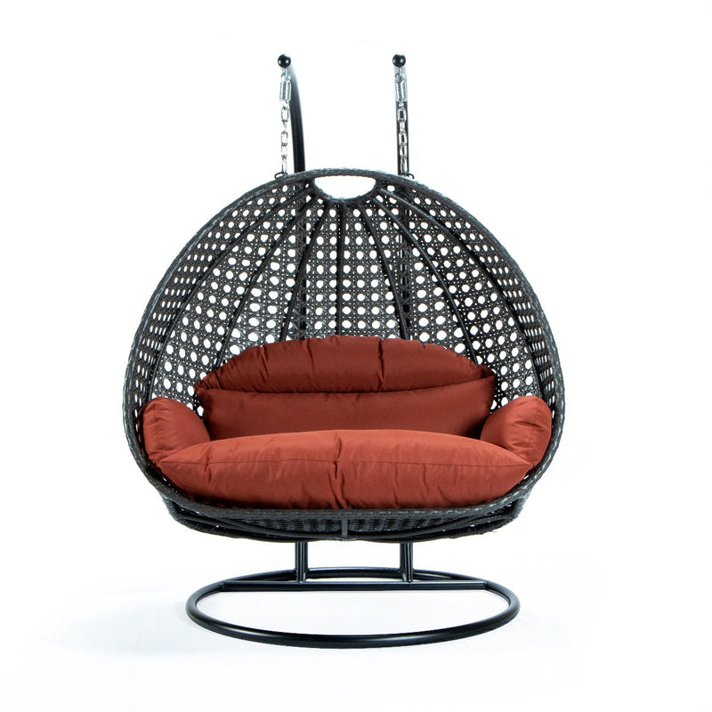 Paccio Double Seater Hanging Swing With Stand For Balcony , Garden Swing (Dark Grey)