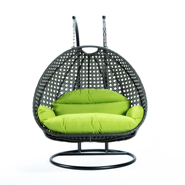 Paccio Double Seater Hanging Swing With Stand For Balcony , Garden Swing (Dark Grey)