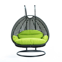 Paccio Double Seater Hanging Swing With Stand For Balcony , Garden Swing (Dark Grey)