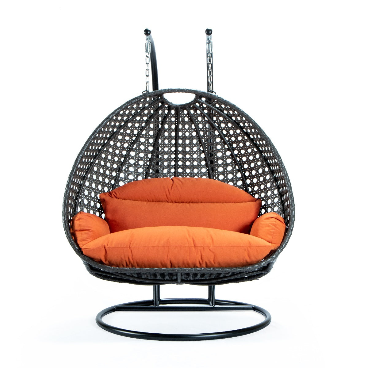 Paccio Double Seater Hanging Swing With Stand For Balcony , Garden Swing (Dark Grey)