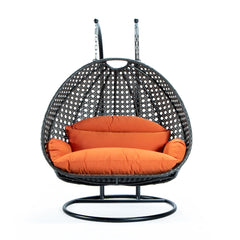 Paccio Double Seater Hanging Swing With Stand For Balcony , Garden Swing (Dark Grey)