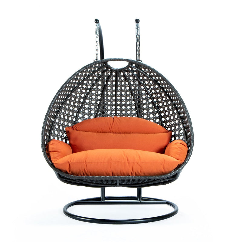 Paccio Double Seater Hanging Swing With Stand For Balcony , Garden Swing (Dark Grey)