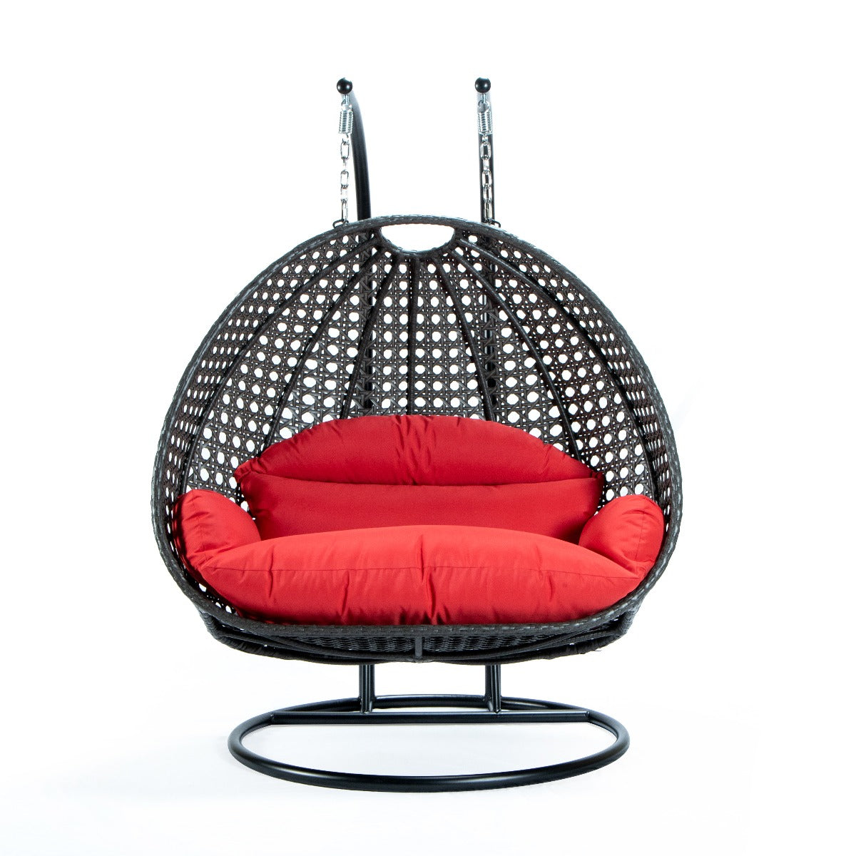 Paccio Double Seater Hanging Swing With Stand For Balcony , Garden Swing (Dark Grey)
