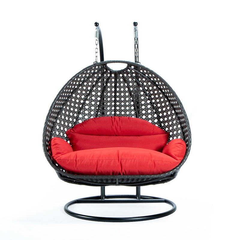 Paccio Double Seater Hanging Swing With Stand For Balcony , Garden Swing (Dark Grey)