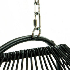 Tonia Double Seater Hanging Swing With Stand For Balcony , Garden Swing (Black) Braided and Rope