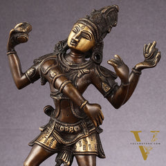 Eternal Dance: Pure Brass Dancing Shiva Statue - 11-Inch