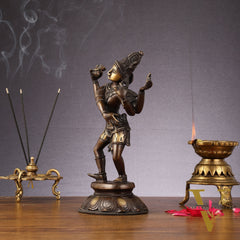 Eternal Dance: Pure Brass Dancing Shiva Statue - 11-Inch