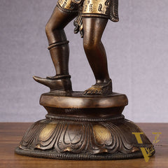 Eternal Dance: Pure Brass Dancing Shiva Statue - 11-Inch