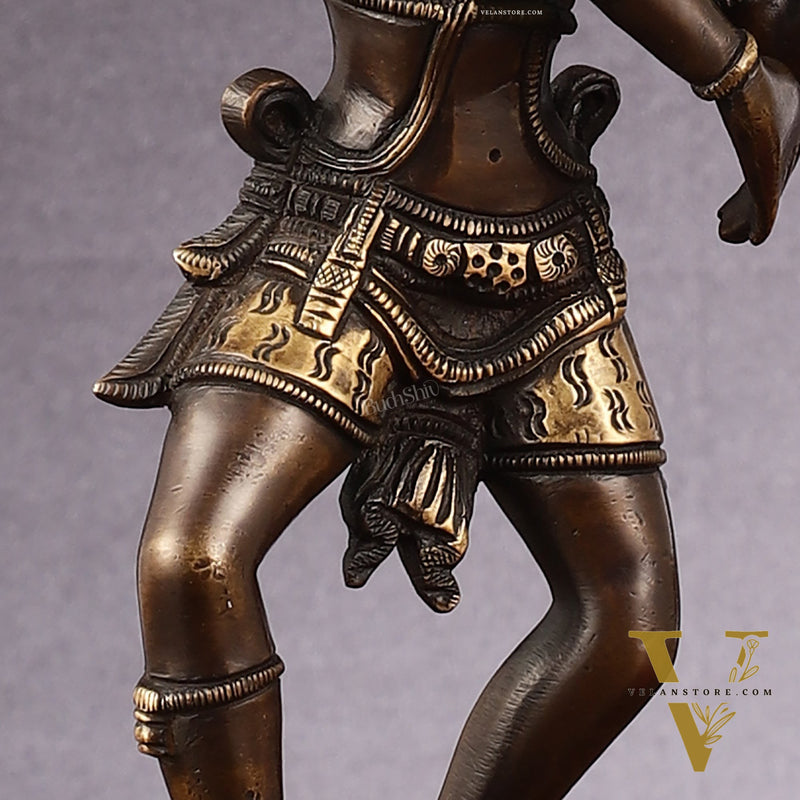 Eternal Dance: Pure Brass Dancing Shiva Statue - 11-Inch