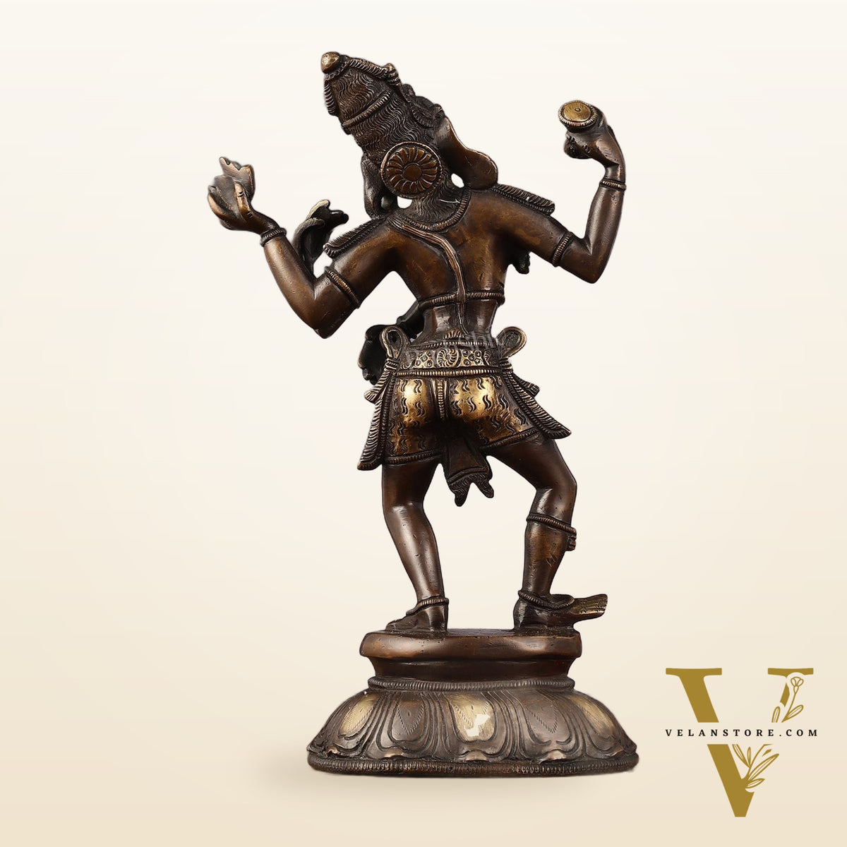 Eternal Dance: Pure Brass Dancing Shiva Statue - 11-Inch