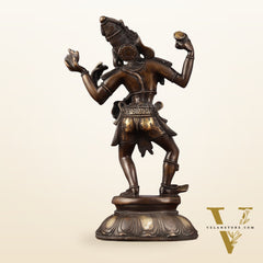 Eternal Dance: Pure Brass Dancing Shiva Statue - 11-Inch