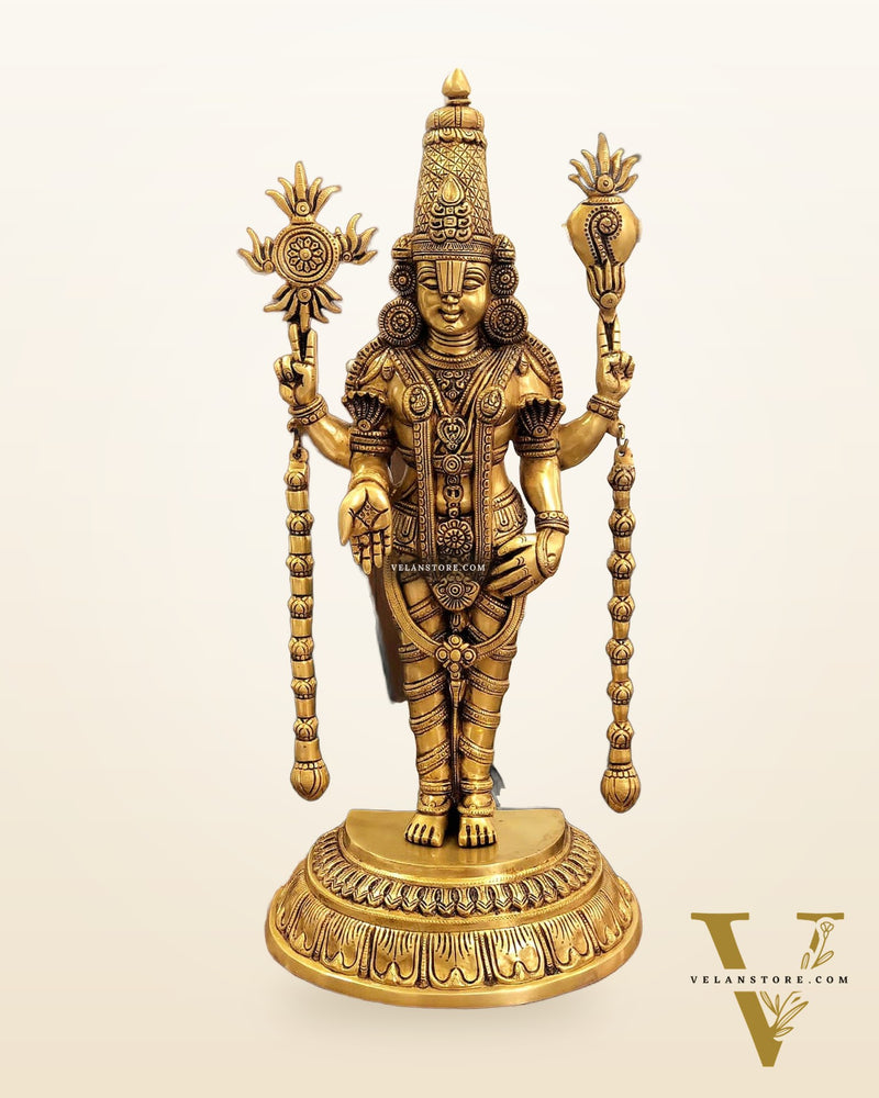 Exclusive Brass Lord Tirupati Balaji Statue – 24 Inch