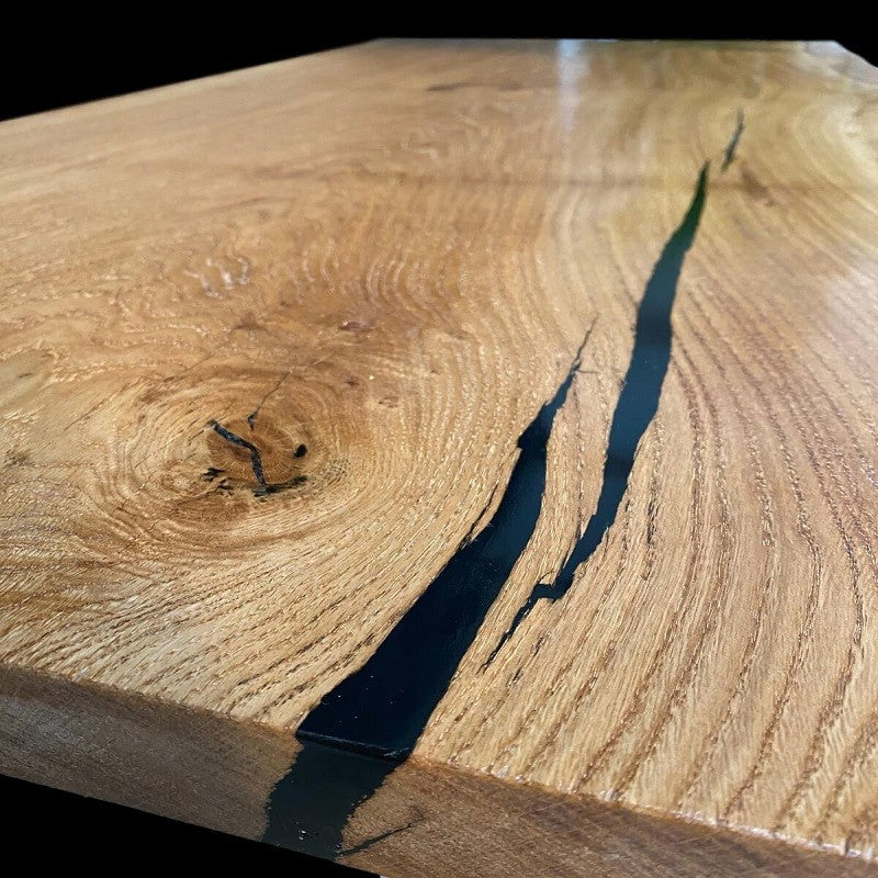 Live Edge Executive Desk with Floating Wall Shelf – Solid Wood Office Table (Natural Finish)