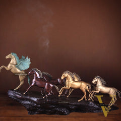 Exotic Brass Set of 7 Lucky Horses - Feng Shui and Vastu Compliant Showpiece