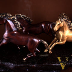 Exotic Brass Set of 7 Lucky Horses - Feng Shui and Vastu Compliant Showpiece