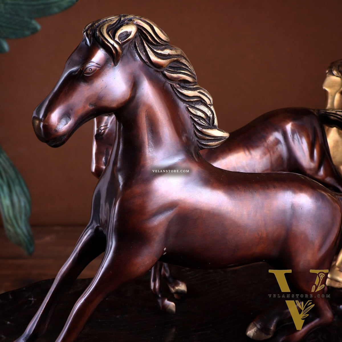 Exotic Brass Set of 7 Lucky Horses - Feng Shui and Vastu Compliant Showpiece