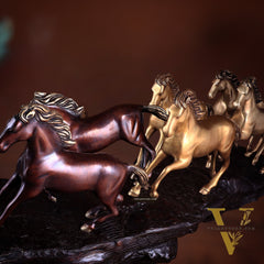 Exotic Brass Set of 7 Lucky Horses - Feng Shui and Vastu Compliant Showpiece