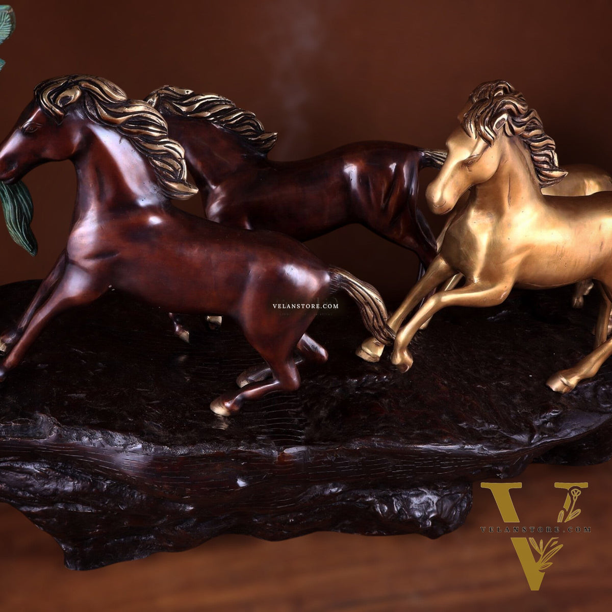 Exotic Brass Set of 7 Lucky Horses - Feng Shui and Vastu Compliant Showpiece
