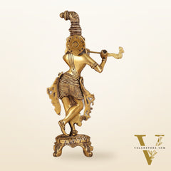 Exquisite 10-Inch Brass Krishna Idol
