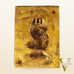 Exquisite 11.5-Inch Pure Brass Ganapati with Mooshak Wall Hanging