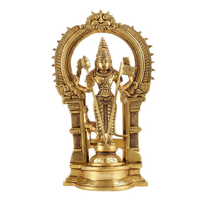 Divine Brass Kartikeya Lord Murugan Swamy Statue - 12.5" Inches