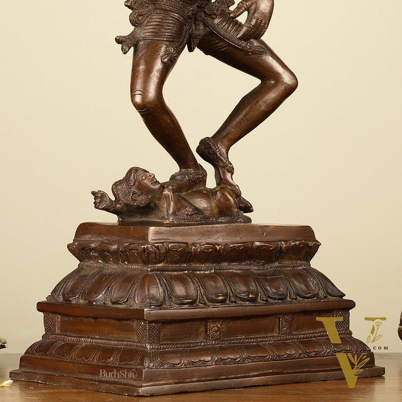 Exquisite 16-inch Brass Dancing Lord Shiva Statue