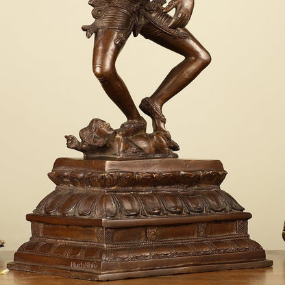 Exquisite 16-inch Brass Dancing Lord Shiva Statue