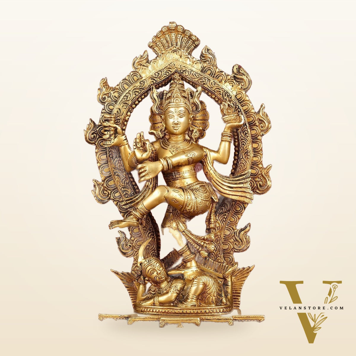 Exquisite 16-Inch Pure Brass Nataraja Statue - Handcrafted Sculpture