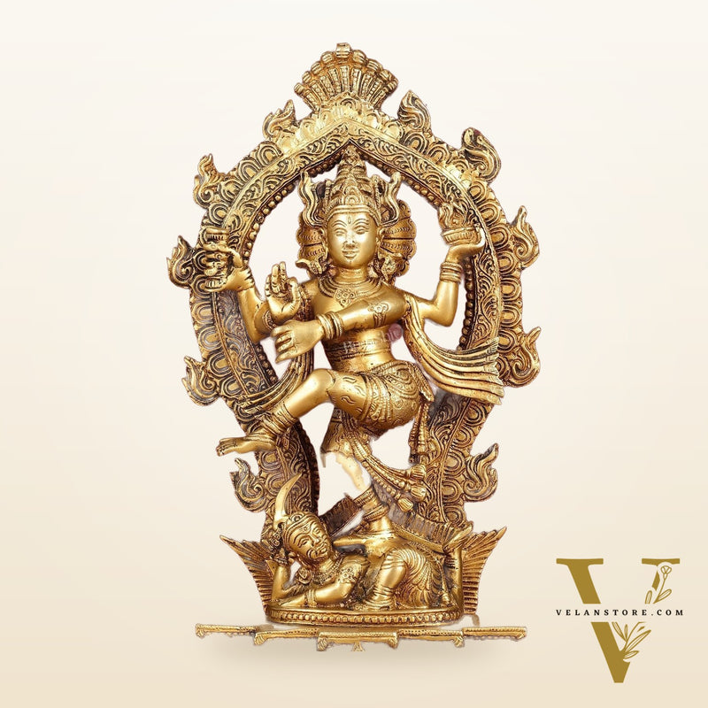 Exquisite 16-Inch Pure Brass Nataraja Statue - Handcrafted Sculpture