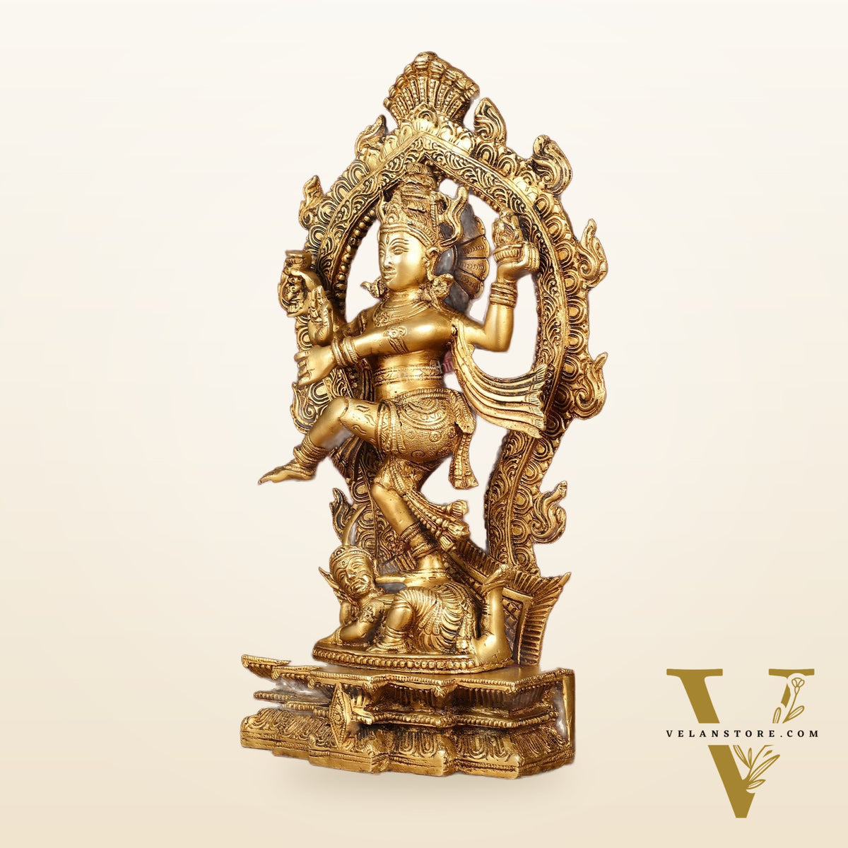 Exquisite 16-Inch Pure Brass Nataraja Statue - Handcrafted Sculpture
