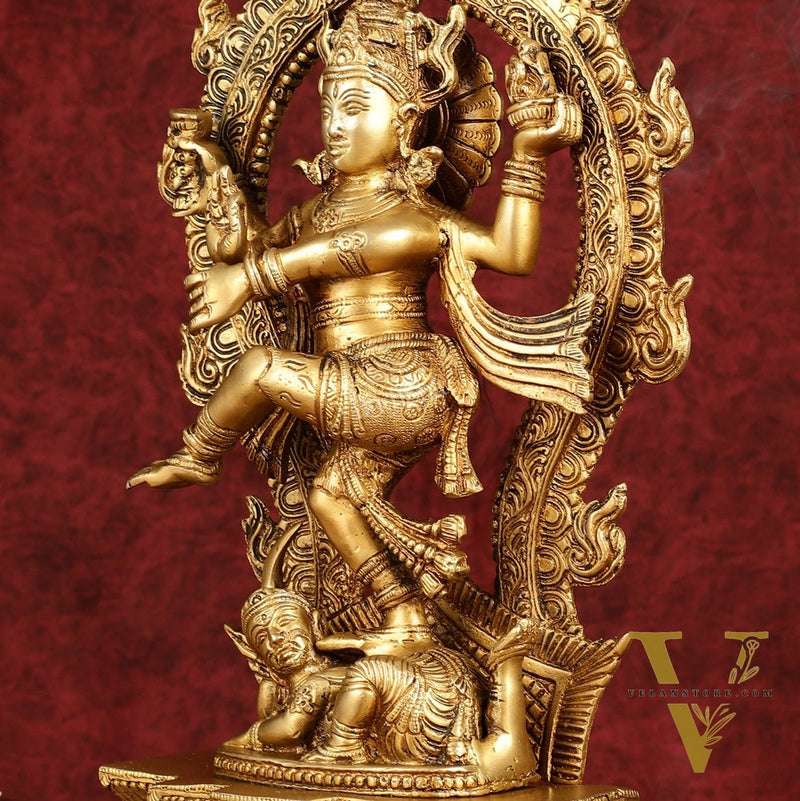Exquisite 16-Inch Pure Brass Nataraja Statue - Handcrafted Sculpture