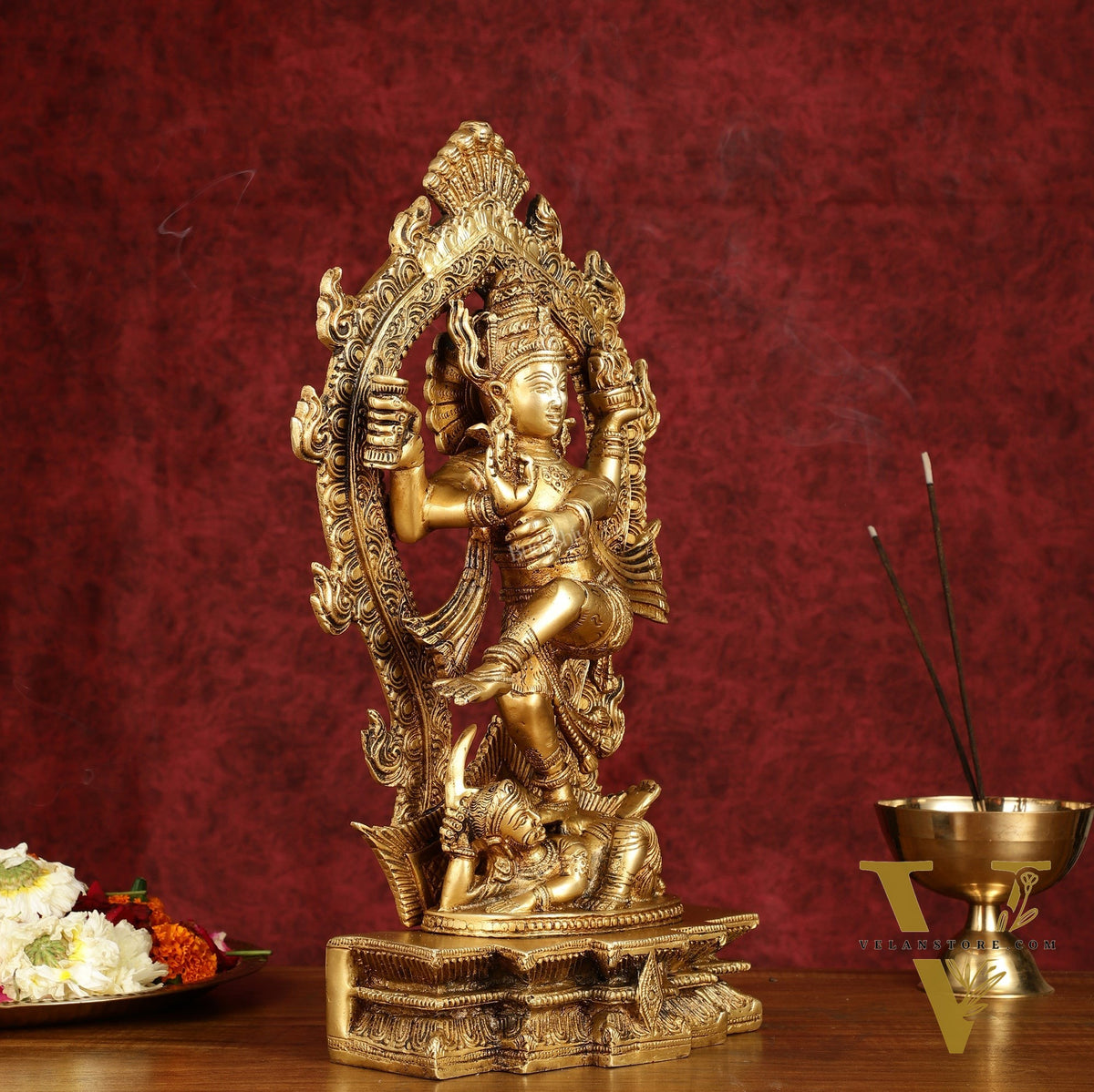 Exquisite 16-Inch Pure Brass Nataraja Statue - Handcrafted Sculpture