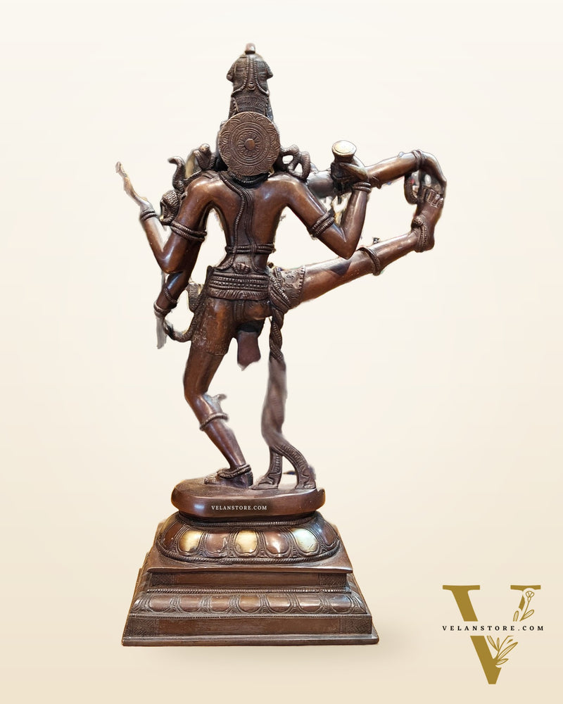 Exquisite 18-Inch Brass Dancing Shiva Nataraja Idol
