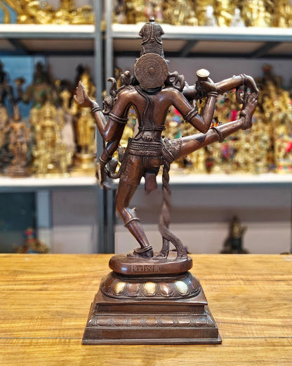 Exquisite 18-Inch Brass Dancing Shiva Nataraja Idol