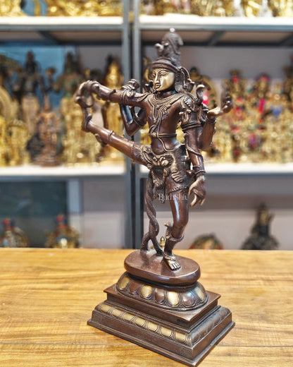 Exquisite 18-Inch Brass Dancing Shiva Nataraja Idol
